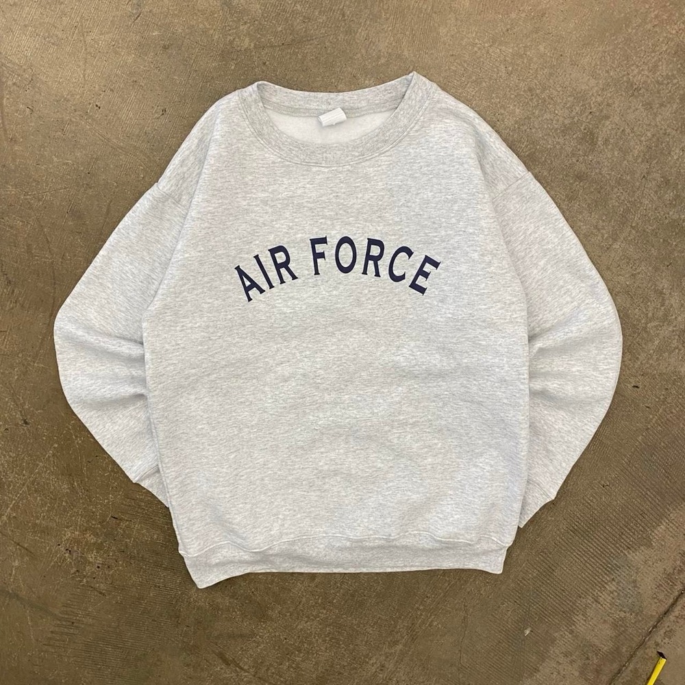 Vintage 90s Air Force Academy Spellout Military Crewneck Sweatshirt Size Small